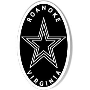 Roanoke, Virginia Star City Euro Oval Sticker in Kuwait