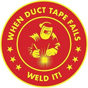 Pack of 3 Funny Welder Sticker Red Welding Stickers Decal Duct Tape Fails, Oilfield Hart Hat Sticker in Kuwait