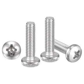 مسامير آلة رأس المقلاة من ميتاليكسيتي فيليبس (M6-1x25) 25 قطعة، 304 براغي تثبيت رأس المقلاة من الفولاذ المقاوم للصدأ - لتركيب نافذة الباب المنزلي الكهربائية DIY، أكسيد أسود in Kuwait