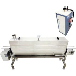 Professional Steam Shrink Label Sealing Machine 5.6FT/1.7m Tunnel, 24KW Generator, 3000-10000 Bottles/H for PVC/PP/POF/PET Films, Stainless Steel, for Beverage/Daily Necessities Bottles 220V in Kuwait