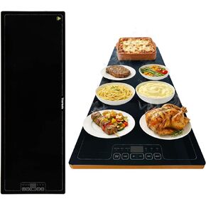 Electric Warming Tray for Food, 40"x14" Extra Large Buffet Food Warmer, 3 Heat Levels, Timer & Delay Start, Auto Shut-Off, Glass Top Warming Plate for Home, Kitchen & Daily Use in Saudi Arabia