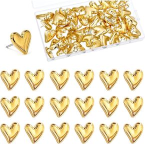 Heart Push Pins: 50PCS Cute Decorative Push Pins Gold Heart Thumb Tacks for Cork Board Wall Bulletin Board Maps Photos Posters Home Office Supplies Accessories in Saudi Arabia