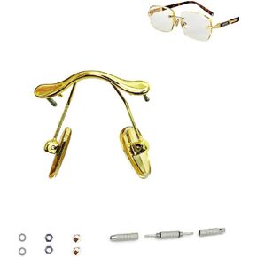 Glasses Nose Pads Arm Replacement Metal Nose Bridge Eyeglasses Parts Replacement Repair Kits(Gold) in Kuwait