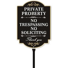 ممنوع التعدي على ممتلكات الغير، لافتة ممنوع التماس مع وتد قوي بارتفاع 35 بوصة، لافتة ملكية خاصة من الألومنيوم، محمية من الأشعة فوق البنفسجية، مقاومة للبهتان in Kuwait