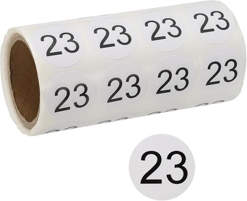 PATIKIL 500pcs 1" Number Stickers, Number 30 Sticker Numbers Labels Round Small Vinyl Self Adhesive Label Circle Decals 1 Roll for Photo Album Poster Table, Black in Saudi Arabia