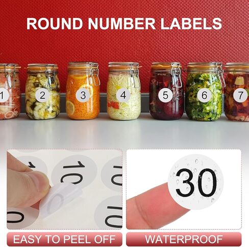 PATIKIL 500pcs 1" Number Stickers, Number 30 Sticker Numbers Labels Round Small Vinyl Self Adhesive Label Circle Decals 1 Roll for Photo Album Poster Table, Black in Kuwait