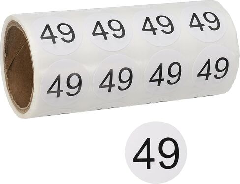 PATIKIL 500pcs 1" Number Stickers, Number 30 Sticker Numbers Labels Round Small Vinyl Self Adhesive Label Circle Decals 1 Roll for Photo Album Poster Table, Black in Kuwait