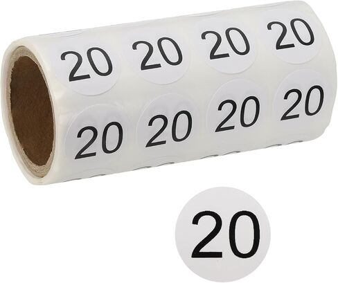 PATIKIL 500pcs 1" Number Stickers, Number 30 Sticker Numbers Labels Round Small Vinyl Self Adhesive Label Circle Decals 1 Roll for Photo Album Poster Table, Black in Kuwait