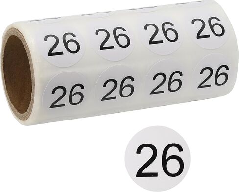 PATIKIL 500pcs 1" Number Stickers, Number 30 Sticker Numbers Labels Round Small Vinyl Self Adhesive Label Circle Decals 1 Roll for Photo Album Poster Table, Black in Kuwait