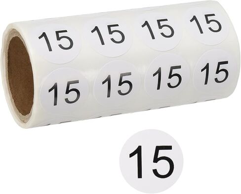 PATIKIL 500pcs 1" Number Stickers, Number 30 Sticker Numbers Labels Round Small Vinyl Self Adhesive Label Circle Decals 1 Roll for Photo Album Poster Table, Black in Kuwait