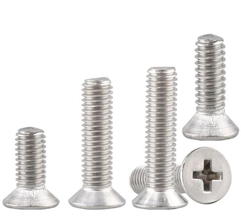 مسامير آلة ذات رأس غاطس مسطح M3-0.5x3 مم، محرك فيليبس، 304 من الفولاذ المقاوم للصدأ 18-8، خيط كامل، خيط خشن UNC، حزمة من 50 in Kuwait