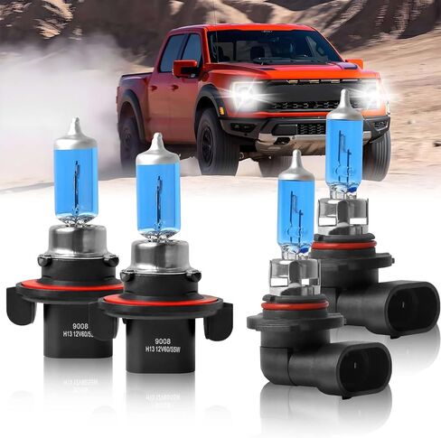 تناسب لمصابيح المصابيح الأمامية Ford F-150 F150 2015-2023 ، 9005/HB3 High Beam + H11 Low Low Beam Halogen Leachplabs Plub Litplb Plub Plub ، Pluge and Play ، Pack of 4 in Kuwait