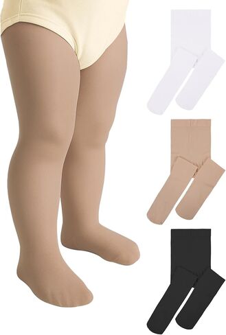 3 Pairs Toddler Ballet Tights for Girls - Girls Dance Tights Ultra Stretchy Soft Footed Tight for Daily Uniform Halloween in Saudi Arabia