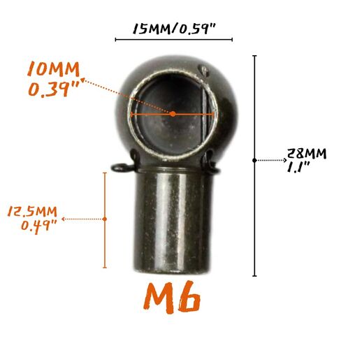 Qty 4 Metal Material Replace Ball Stud Socket,M6 Female 10mm Thread Lift Support Joint Connectors Gas Spring Strut Bearing End Fitting in Saudi Arabia