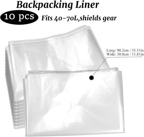 Thick Plastic Bags for Backpacking Bags 23.62x35.43 Inch 10 Pieces 5.5 Mil Pack Inner Liners Clear Multi Use in Kuwait