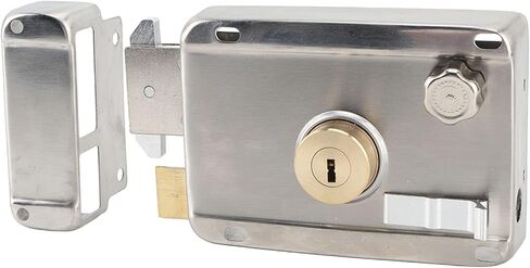 Exterior Mechanical Anti Theft Lock, Stainless Steel Security Lock with Concealed Handle for Wooden Steel Interior and Exterior Doors, Multiple Key Set Included in Saudi Arabia