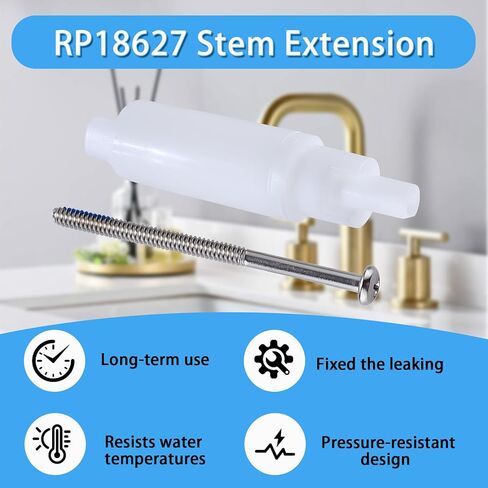 RP18627 موسع جذع الصنبور متوافق مع حوض دلتا وصنابير الدش وملحقاتها، لصنبور دلتا قطعتين مقبض صمام الدش تمديد خرطوم الدش ومحول المياه مع مسامير in Kuwait