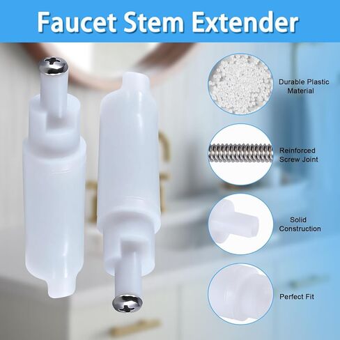 RP18627 موسع جذع الصنبور متوافق مع حوض دلتا وصنابير الدش وملحقاتها، لصنبور دلتا قطعتين مقبض صمام الدش تمديد خرطوم الدش ومحول المياه مع مسامير in Kuwait