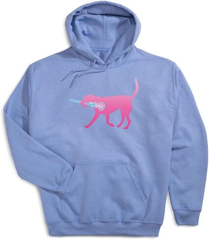 ChalkTalkSPORTS Girls Lacrosse Hooded Sweatshirt | LuLa The Lax Dog Pink Adults Sizes in Saudi Arabia