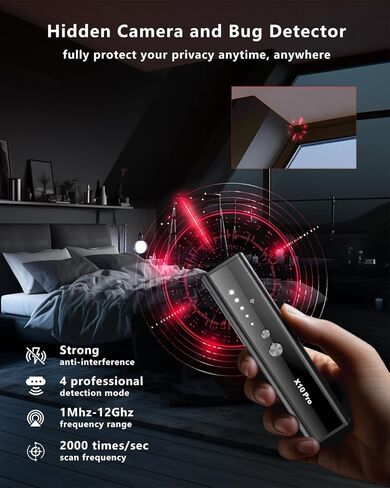 X10 Pro كاشف الكاميرا، كاشف دقيق لمكافحة التجسس، كاشف الترددات اللاسلكية، مكتشف الكاميرا الخفية مع مصباح يدوي، كاشف الأجهزة المخفية، جهاز استماع لتتبع نظام تحديد المواقع العالمي (GPS) للفنادق والمكتب والسفر في الأماكن المغلقة والخارجية in Kuwait