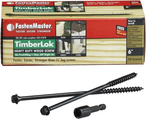 FastenMaster FMTLOK06-50 TimberLOK برغي خشبي عالي التحمل، 6 بوصة، 50 قطعة، أسود in Saudi Arabia