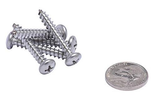 Bolt Dropper 10 X 1-1/4" Pan Head Phillips Wood Screw, (50 Pack), 18-8 (304) Stainless Steel Screws Corrosion Resistant Commercial Grade Bolts in Saudi Arabia
