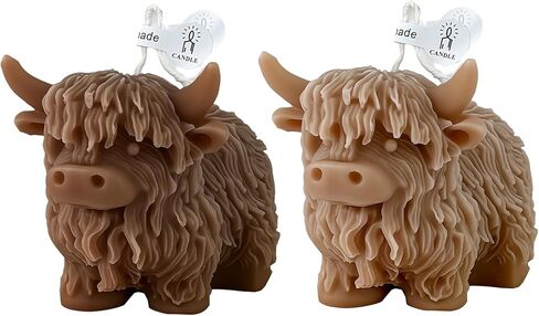Highland Cattle Candles for Home Scented, Aromatherapy Calf Candle with Crystals for Bedroom Decorations in Saudi Arabia