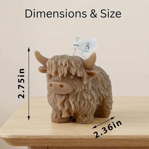 Highland Cattle Candles for Home Scented, Aromatherapy Calf Candle with Crystals for Bedroom Decorations in Saudi Arabia