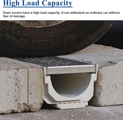 Drainage Channel Narrow U-Shaped Trench Drain with Metal Grate, 4 6 10 15 Cm Height Resin Channel Drain, Garden Driveway Deck Drainage System, Storm G in Kuwait
