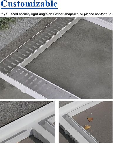 Drainage Channel Narrow U-Shaped Trench Drain with Metal Grate, 4 6 10 15 Cm Height Resin Channel Drain, Garden Driveway Deck Drainage System, Storm G in Kuwait