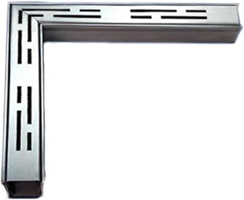 304 Stainless Steel Sewer Linear Drain System Silver, Sidewalk Small U-Shaped Drainage Channel, Balcony Grate Trench with Caps for Outdoor Garden (Silver-9.8X2X1.2In) in Kuwait