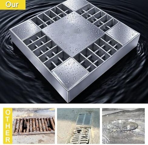 Stainless Steel Drainage Grate - Heavy Duty, All-Around Drainage Solution for Sewer, Yard, and Sidewalks - Rust-Resistant, Durable & Easy to Install in Saudi Arabia