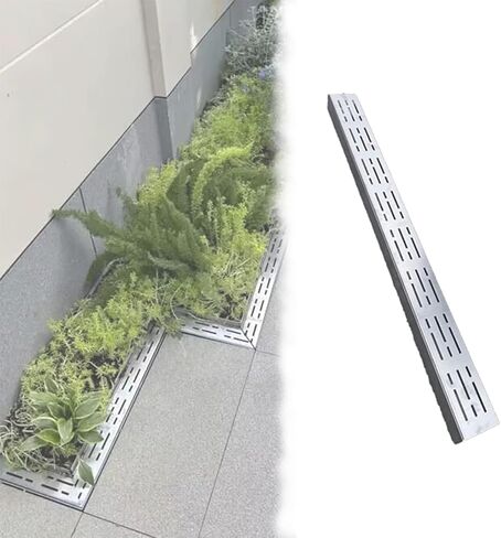 Drainage Grate for Patio Narrow Linear, Trench Drain for Yard Driveway Patio Underground, Removable Stainless Steel Drain Channel System, Fast Drainin(8Packs-100 * 3.5 * 3Cm) in Kuwait