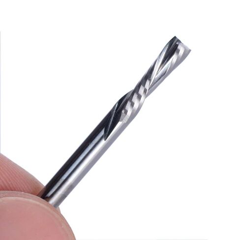 5Pcs Compression End Mill Spiral Router Bits Up and Down Cut 3.175x12mm Two Flutes Carbide Tool Cutter for Wood Carving Engraving in Saudi Arabia