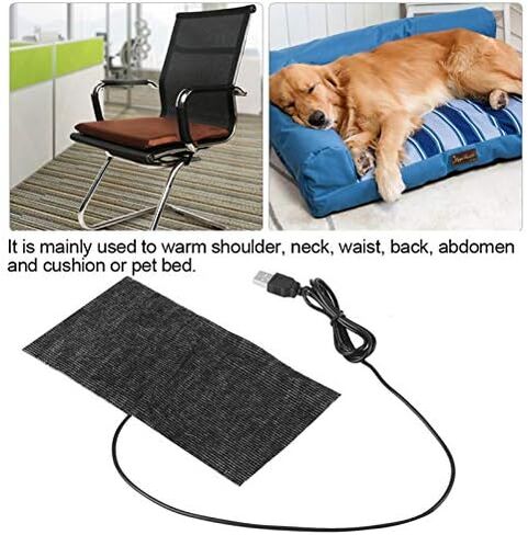 USB Heating Pad Heated Mat Electric Warming Mat Black USB Carbon Fiber Heating Mat 5V Pad Warm Blanket, Pouch 20 × 10 Cm in Kuwait