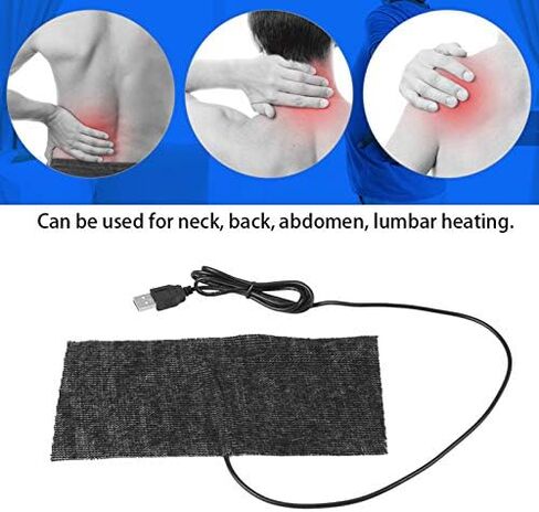 USB Heating Pad Heated Mat Electric Warming Mat Black USB Carbon Fiber Heating Mat 5V Pad Warm Blanket, Pouch 20 × 10 Cm in Kuwait