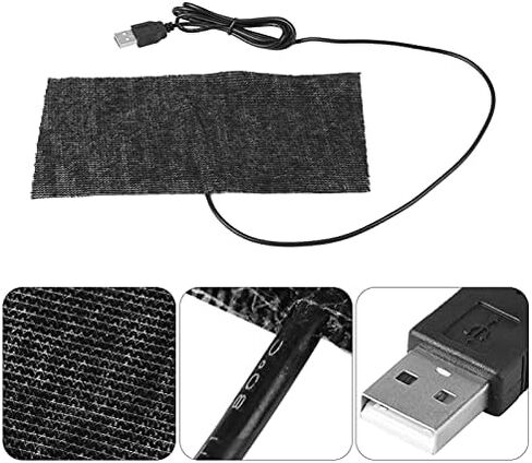 USB Heating Pad Heated Mat Electric Warming Mat Black USB Carbon Fiber Heating Mat 5V Pad Warm Blanket, Pouch 20 × 10 Cm in Kuwait