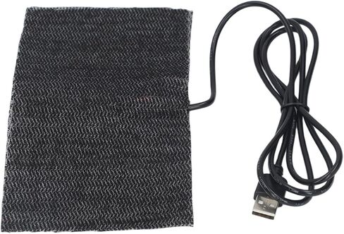 USB Heating Pad Heated Mat Electric Warming Mat Black USB Carbon Fiber Heating Mat 5V Pad Warm Blanket, Pouch 20 × 10 Cm in Kuwait