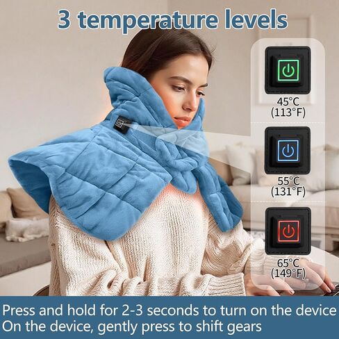 Cordless Neck Heating Pad, Heating Pad for Neck and Shoulders and Back, Neck Heater for Back Pain Relief with 3 Heat Settings-One Size in Saudi Arabia