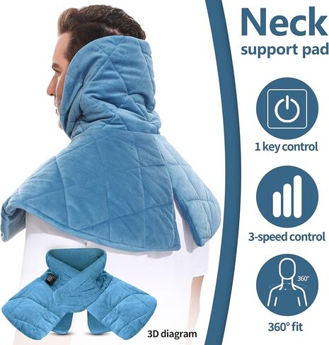 Cordless Neck Heating Pad, Heating Pad for Neck and Shoulders and Back, Neck Heater for Back Pain Relief with 3 Heat Settings-One Size in Saudi Arabia