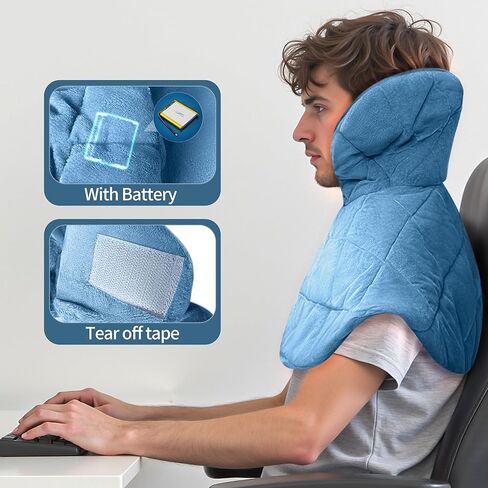 Cordless Neck Heating Pad, Heating Pad for Neck and Shoulders and Back, Neck Heater for Back Pain Relief with 3 Heat Settings-One Size in Saudi Arabia