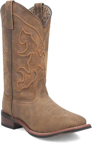 Laredo Tan Megan Women's Leather Wide Square Toe Boots 3119 in Saudi Arabia