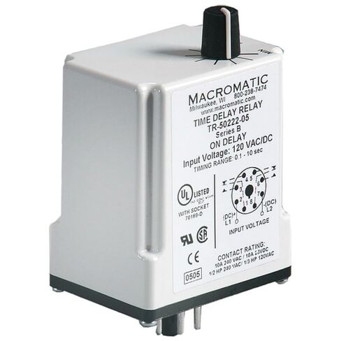 Macromatic TR-50222-10 Time Delay Relay, 120Vac/Dc, 10A, Dpdt in Kuwait
