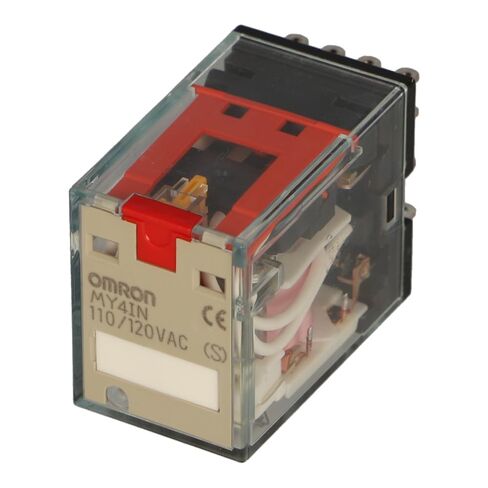 MY4IN 110/120AC (S) | 114050 | مرحل أومرون، مكون إضافي، 5 أمبير، 110/120 فولت تيار متردد، 14 دبوس، 4PDT، مؤشرات LED، زر اختبار، مرفق الملصقات in Saudi Arabia