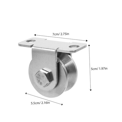 2Pcs Stainless Steel Cable Pulleys with Internal Bearings Heavy Duty Wall Mounted Groove Wheels for Sliding Doors and Pulley Systems Versatile and Easy to Install in Saudi Arabia