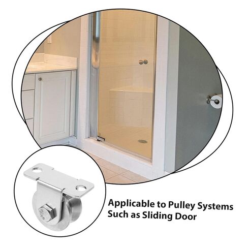 2Pcs Stainless Steel Cable Pulleys with Internal Bearings Heavy Duty Wall Mounted Groove Wheels for Sliding Doors and Pulley Systems Versatile and Easy to Install in Saudi Arabia