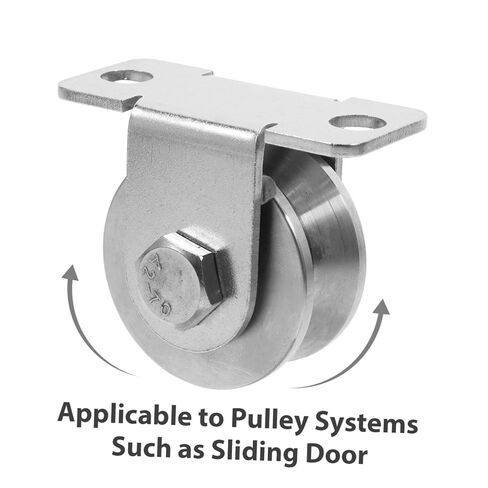 2Pcs Stainless Steel Cable Pulleys with Internal Bearings Heavy Duty Wall Mounted Groove Wheels for Sliding Doors and Pulley Systems Versatile and Easy to Install in Saudi Arabia
