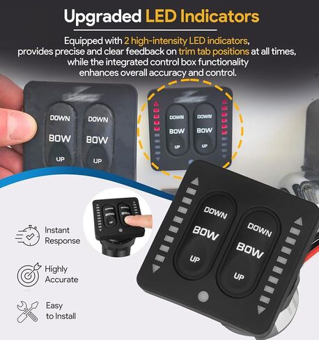 15170-001 مجموعة مفاتيح تبديل لوحة اللمس المتكاملة بمؤشر LED مع ضفيرة مقاس 36 بوصة - بديل متوافق لأنظمة علامات تبويب المحرك الفردي Lenco Marine - لوحة مفاتيح بإضاءة خلفية، سحب تلقائي in Saudi Arabia