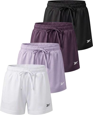 Reebok 4 Pack: Girls’ Dry Fit Athletic Shorts – Volleyball Basketball Soccer Running Sports Shorts Kids Teens Youth (6–14) in Saudi Arabia