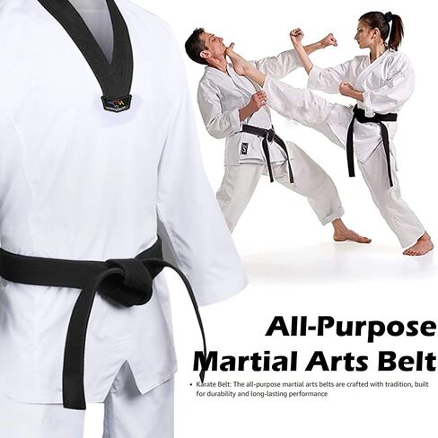 حزام أسود ناعم بطول 8.6أقدام للفنون القتالية الكاراتيه والتايكوندو والجودو in Kuwait